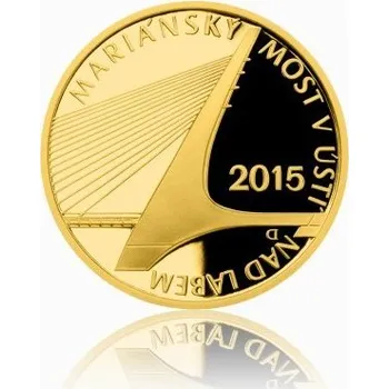 Mariánský most v Ústí nad Labem - zlatá mince z cyklu Mosty České republiky, Proof