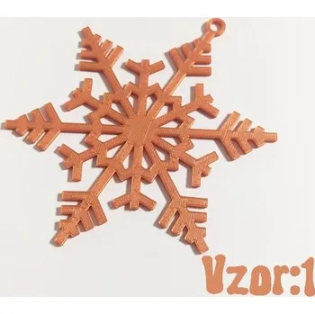 Sněhová vločka 1 - plastová dekorace - Tmavě zlatá
