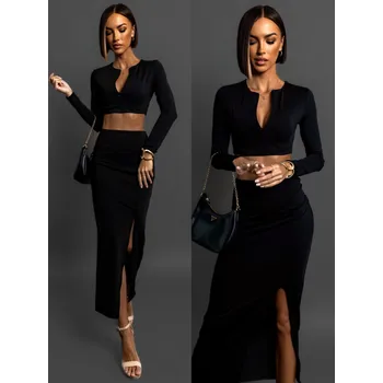 Dámské šaty Černý stylový komplet CETINE Velikost: M/L