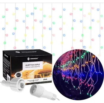 Vánoční dekorace Springos vánoční světýlka závěs 300LED 12m barevné