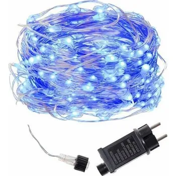 Vánoční dekorace Springos vánoční světýlka řetěz na drátku modré 480 LED