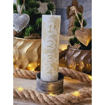 Svícen Zinkový antik plechový svícen Dorié - Ø 8*4cm