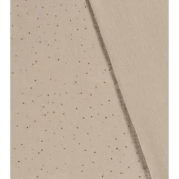 Metráž látka mušelín plenkovina zlaté tečky na béžové | RTex