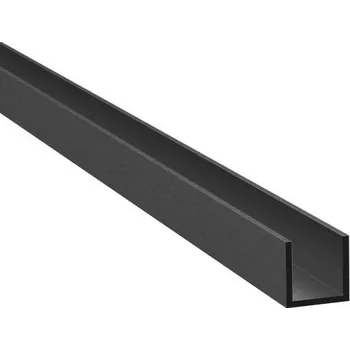 Stavební profil UMAKOV Hliníkový U profil AL-Imitácia Black 20x19x1.5mm