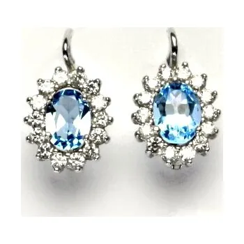 Náušnice Stříbrné náušnice Kate přírodní topaz swiss - NK1507 (Stříbrné náušnice s přírodním topazem)