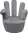 Sametové křeslo ve tvaru ruky, šedé