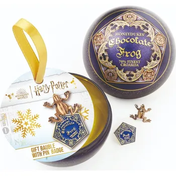 Vánoční dekorace The Carat Shop Vánoční baňka s odznáčky čokoládové žabky, Harry Potter