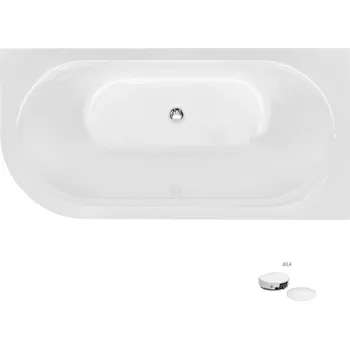 Vana Besco Akrylátová volně stojící vana Avita A-Line CC/NP 150x75 (160x75, 170x75), napouštění přes přepad Rozměry (cm): 170x75, Typ a barva výpustě: McAlpine Click-Clack s napouštěním přes přepad, bílá, Orientace: Pravá