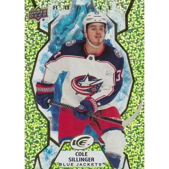 Karetní hra insert RC karta COLE SILLINGER 21-22 UD Ice Rookie Green číslo 138
