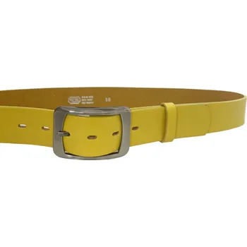 Opasek PENNY BELTS Kožený opasek 16232 žlutý - 95 cm