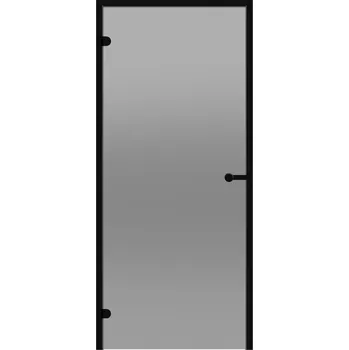 Dveře do parní sauny ALU HARVIA 8x19, šedé 790x1890 mm, černý rám