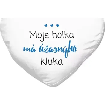Polštář Polštář pro páry - Moje holka má úžasnýho kluka - bílý 40 x 35 cm