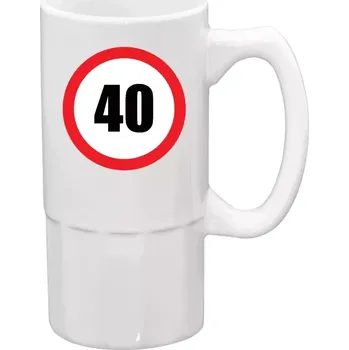 Sklenice Půllitr bílý vysoký Značka