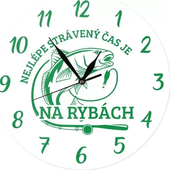 Hodiny Plexi nástěnné hodiny Čas na rybách