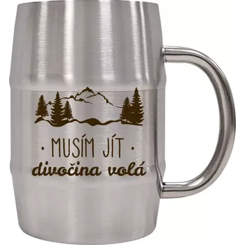 Sklenice Nerezový chladicí půllitr Musím jít, divočina volá