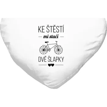 Polštář Polštář srdce 40x35 cm Ke štěstí mi stačí dvě šlapky