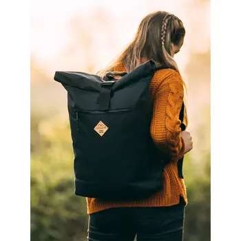 Městský batoh Batoh recyklovaný Příroda - černý Černá Univerzální