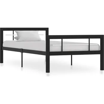Postel vidaXL Rám postele kov 100 x 200 cm [284545] Barva: Černobílý