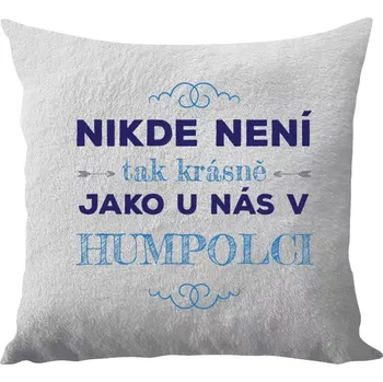 Polštář Polštář bílý 40x40 cm - dlouhý chlup Nikde není tak krásně, jako u nás v ...