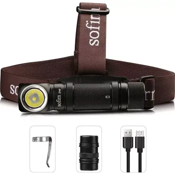 Čelovka Nabíjecí čelovka i klasická baterka Sofirn SP40, 1200 lumenů, bez akumulátoru, černá (univerzální svítilna použitelná jako čelovka nebo lomená svítilna)