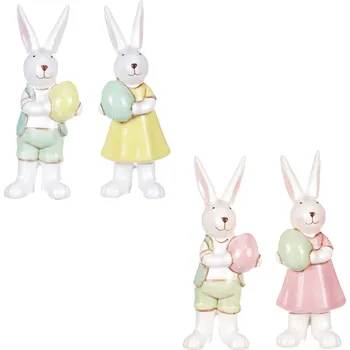 Vánoční ozdoba Autronic Zajíc a zaječice z keramiky, mix 4 druhů. Cena za 1ks ALA878