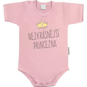 Dětské body s krátkým rukávem Nejkrásnější princezna