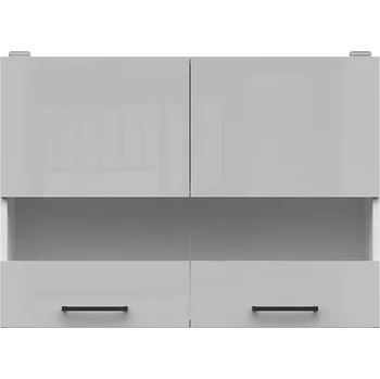 Kuchyňská skříňka BRW Junona Line Tafla horní skříňka G2W/80/57, bílá/světle šedý lesk