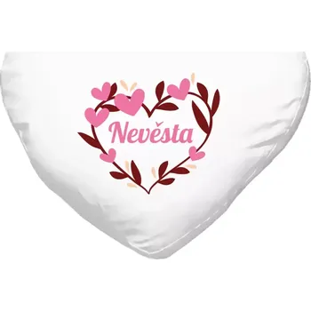 Polštář Polštář srdce 40x35 cm Nevěsta - se srdíčky