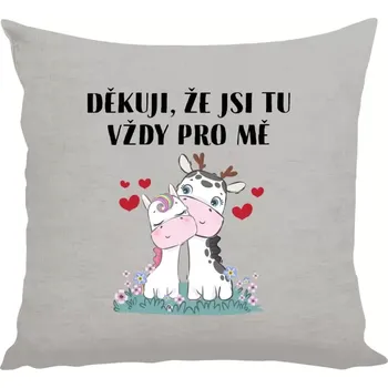 Polštář Polštář pro páry - Děkuji, že jsi tu vždy pro mě - 40 × 40 cm