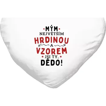 Polštář Polštář srdce 40x35 cm Mým největším hrdinou a vzorem jsi ty, dědo!