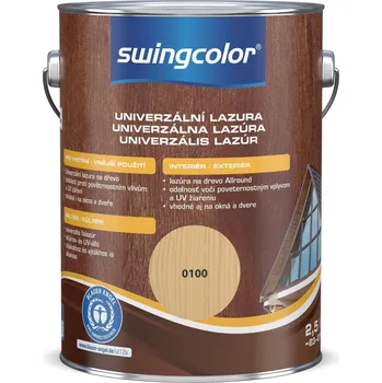 Lak na dřevo Swingcolor Univerzální lazura, bezbarvá, polomatná, 2,5 l 6303.T02,5.100