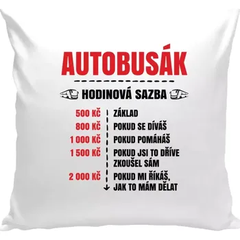 Polštář Polštář bílý 40x40 cm Hodinová sazba - autobusák