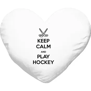 Polštář Polštář srdce 40x35 cm Keep calm and play hockey
