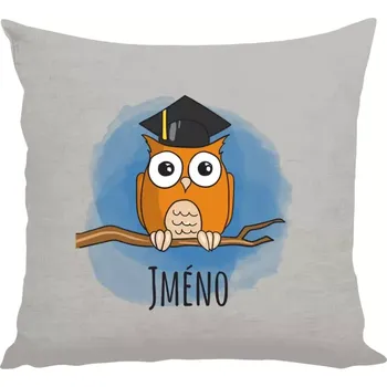 Polštář Polštář lněný 40x40 cm Sovička