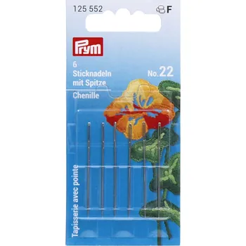PRYM Žinylkové jehly s ostrým hrotem, č. 22, 0,90 x 40 mm