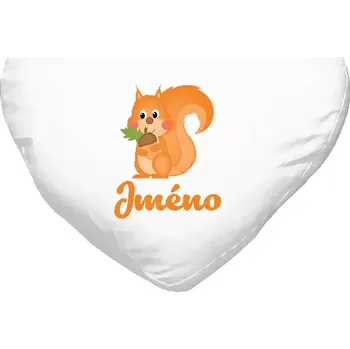 Polštář Polštář srdce 40x35 cm Veverka se jménem