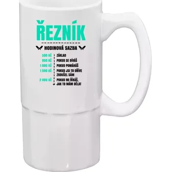 Sklenice Půllitr pro řezníky - Hodinová sazba - řezník - 500 ml