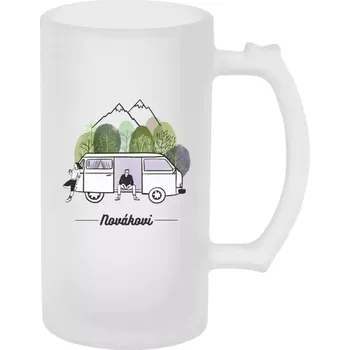 Sklenice Půllitr skleněný matný Camp car