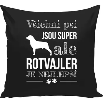 Polštář Polštář černý 40x40 cm Rotvajler je nejlepší