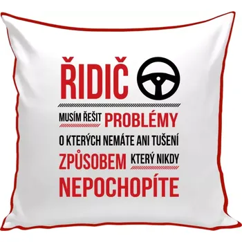Polštář Polštář barevný 32x32 cm Musím řešit problémy - řidič