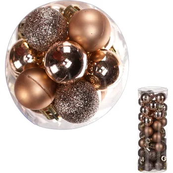 Vánoční ozdoba Ozdoby plastové - hnědý mix, pr. 2 cm, cena za balení (40 ks)