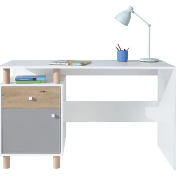 Psací stůl Meblar Dětský psací stůl Faro, bílý lux/dub artisan/šedá