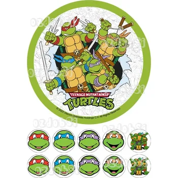 Jedlá dekorace na dort Želvy Ninja č.6 jedlý papír - Bez úprav