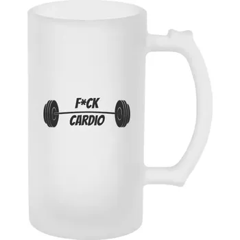 Sklenice Půllitr pro fitness nadšence - F*uck Cardio - matný