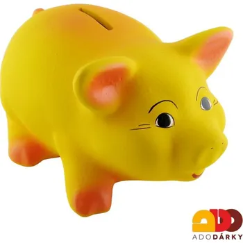 Pokladnička Pokladnička prase střední žluté 24 cm (Pokladnička ve tvaru prasátka)
