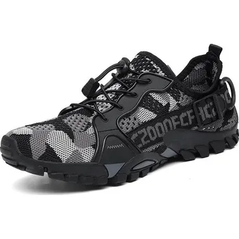 Pánské tenisky Trekové tenisky pánské turistické boty letní s nápisy Barva: Šedá, Velikost: 37