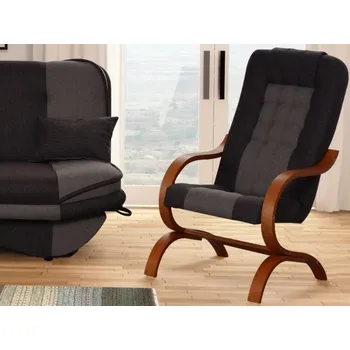 Křeslo Křeslo WESSON 2, černá látka/šedá látka/olše + vyzvednutí ZDARMA