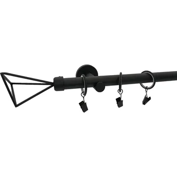 Garnýž Kovovégarnýže.cz Garnýž Rando modern 19 mm černá matná Varianta jednořadá nebo dvouřadá: Dvouřadá prodloužená, Délka: 480 cm, Uchycení látky: Kroužky s žabkou