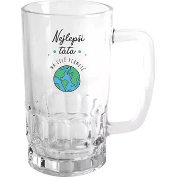 Sklenice Půllitr pro tatínka - Nejlepší táta na celé planetě - čirý