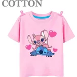 Lilo & Stitch Dětské růžové triko s potiskem na motivy oblíbené pohádky "Lilo a Stitch" Barva: růžová 2023100801, Velikost: 110